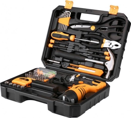 Дрель-шуруповерт аккумуляторная DEKO DKCD12FU-Li 104 tools (063-4104) [063-4104]