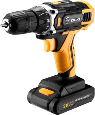 Дрель-шуруповерт аккумуляторная DEKO DKCD20FU-Li 20в + набор 63 пр. в кейсе [063-4175]