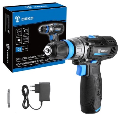 Дрель-шуруповерт аккумуляторная DEKO GCD12DU3 Li-Ion (063-4114) [063-4114]