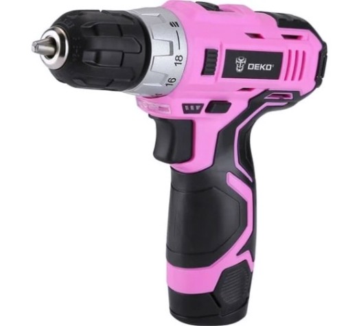 Дрель-шуруповерт аккумуляторная DEKO GCD12DU3 PINK SET2 + оснастка 13 шт (063-4171) [063-4171]