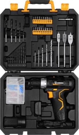 Дрель-шуруповерт аккумуляторная DEKO GCD12DU3 SET5 + набор инструментов 92 шт. (063-4147) [063-4147]