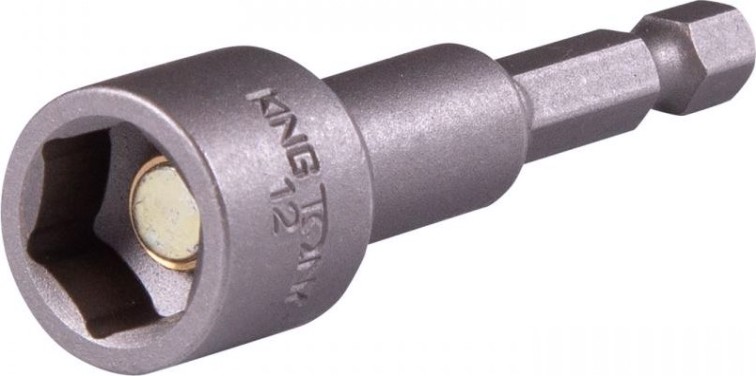 Головка для шуруповерта шестигранная 1/4" KING TONY 12 мм 65 мм, магнитная [7616512M]