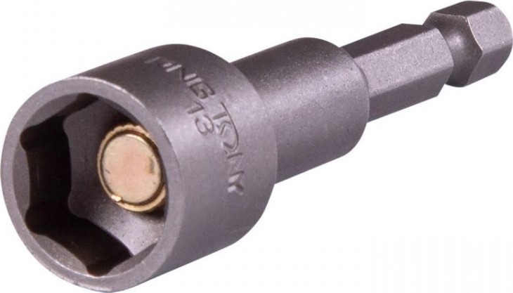 Головка для шуруповерта шестигранная 1/4" KING TONY 13 мм 65 мм, магнитная [7616513M]