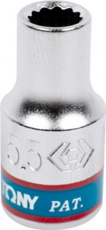 Головка двенадцати гранная с посадкой 1/4" KING TONY 233055M 5,5 мм