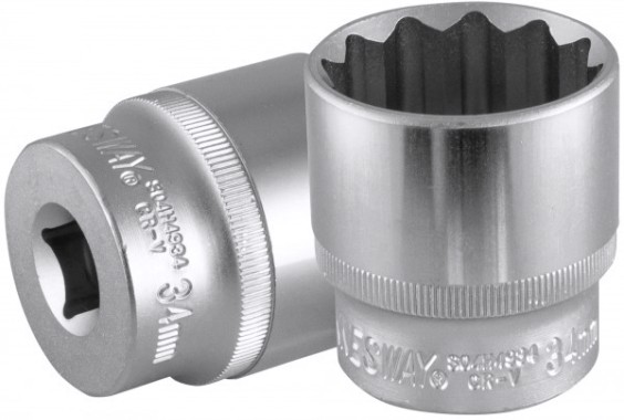 Головка двенадцатигранная с посадкой 1/2" JONNESWAY S04H4934 34 мм [046338]