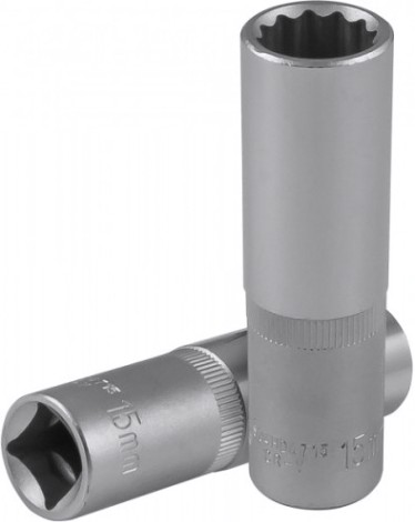 Головка двенадцатигранная с посадкой 1/2" JONNESWAY S04HD4715 глубокая 15 мм [049064]