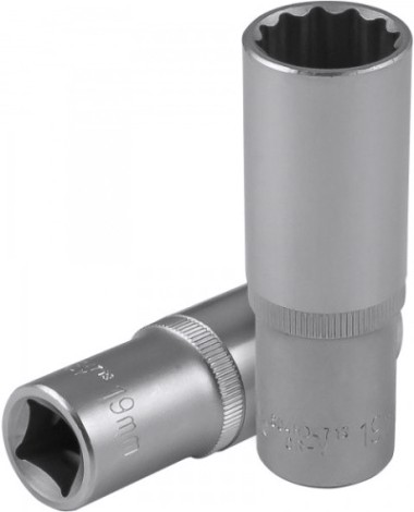 Головка двенадцатигранная с посадкой 1/2" JONNESWAY S04HD4719 глубокая 19 мм [049068]