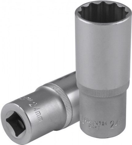 Головка двенадцатигранная с посадкой 1/2" JONNESWAY S04HD4724 глубокая 24 мм [049073]