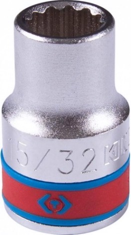 Головка двенадцатигранная с посадкой 1/2" KING TONY 433015S 15/32"