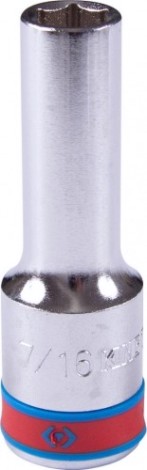 Головка шестигранная с посадкой 1/2" KING TONY 423514S 7/16" дюймовая, глубокая
