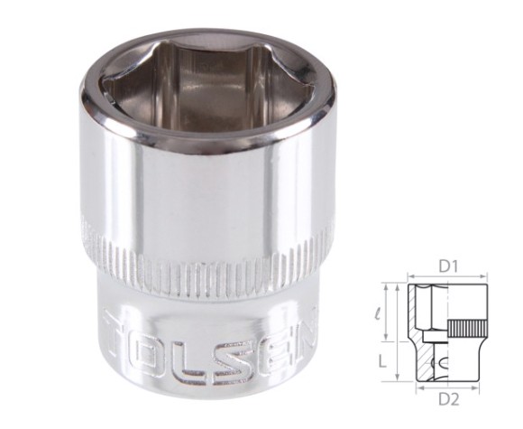 Головка шестигранная с посадкой 3/8" tolsen 17 мм TT16317 [TT16317]