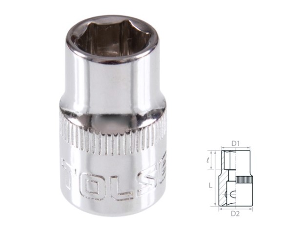 Головка шестигранная с посадкой 3/8" tolsen 9 мм TT16309 [TT16309]
