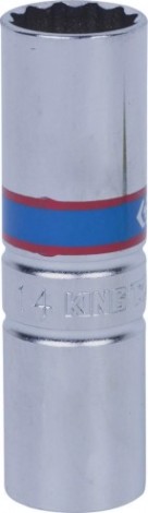 Головка свечная KING TONY 12-гранная 3/8", 14 мм, пружинный фиксатор [36A014]