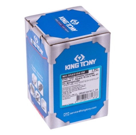 Головка торцевая ударная KING TONY 1" Square 19 мм 41 мм, футорочная [85451941M]