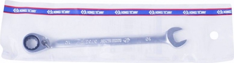 Ключ комбинированный трещоточный KING TONY 373210М 10 мм, с флажком [373210M]