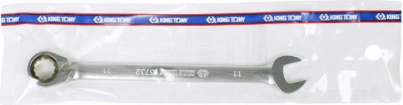 Ключ комбинированный трещоточный KING TONY 373211М 11 мм, с флажком [373211M]