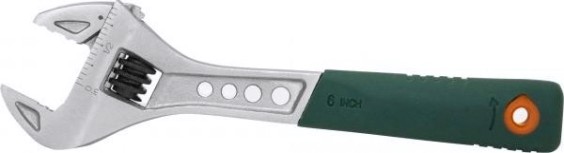Ключ разводной JONNESWAY W27AT6 эргономичный с пластиковой ручкой, 0-19 мм, L-150 [048045]