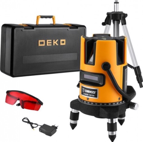 Лазерный уровень DEKO DKLL02RB PRO PREMIUM, со штативом 1 м [065-0102-2]
