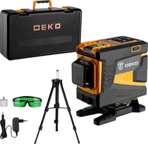 Лазерный уровень DEKO DKLL12PG1 360/3 SET 2 PREMIUM со штативом 1,2 м [065-0235-1]
