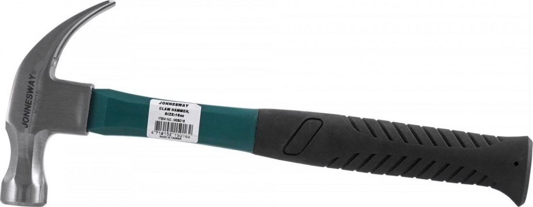 Молоток JONNESWAY M05016 столярный с фиберглассовой ручкой, 450 гр. [048829]
