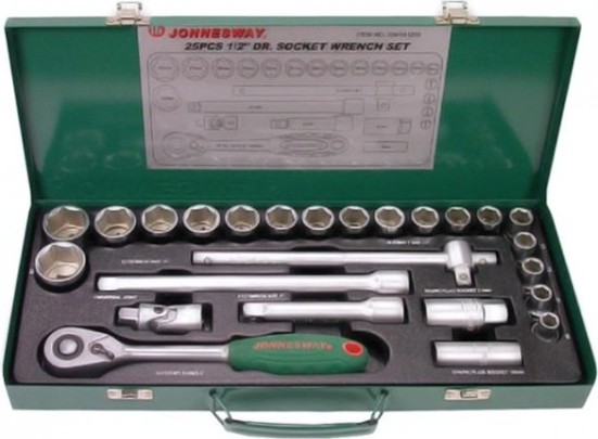 Набор головок 1/2" JONNESWAY S04H4125S 1/2"DR, 10-32 мм, 25 предметов [047223]