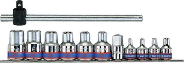 Набор головок 1/2" KING TONY 7112PR 1/2" и 3/8", 12 предметов, Е-Стандарт