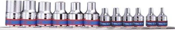 Набор головок 1/2" KING TONY 7113PR 1/2" и 3/8", 12 предметов, Е-Стандарт