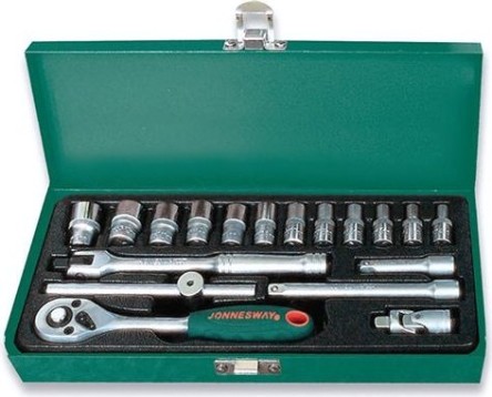 Набор головок 1/4" JONNESWAY S04H2118S 1/4"DR, 4-13 мм, 18 предметов [047434]