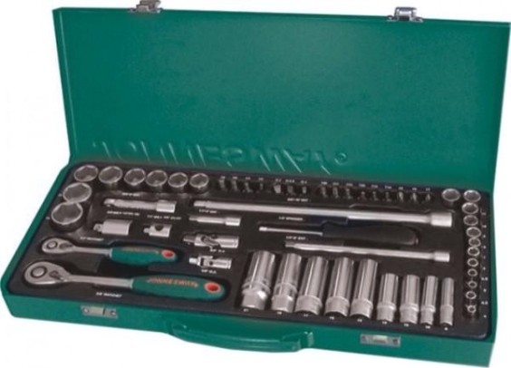 Набор головок 3/8" JONNESWAY S04H3157S стандартных и глубоких 1/4" и 3/8"DR, 4-24 мм, 57 [047204]