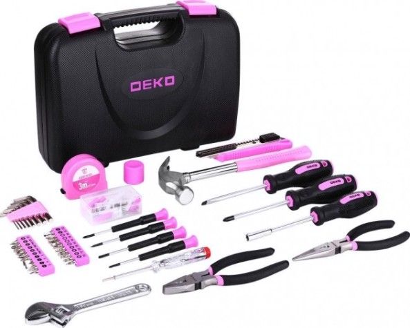 Набор инструментов DEKO TZ100 PINK для дома (100шт.) [065-0340]