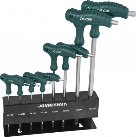Набор ключей шестигранных JONNESWAY H10MB08S с шаром 2-10мм, 8 предметов [048068]