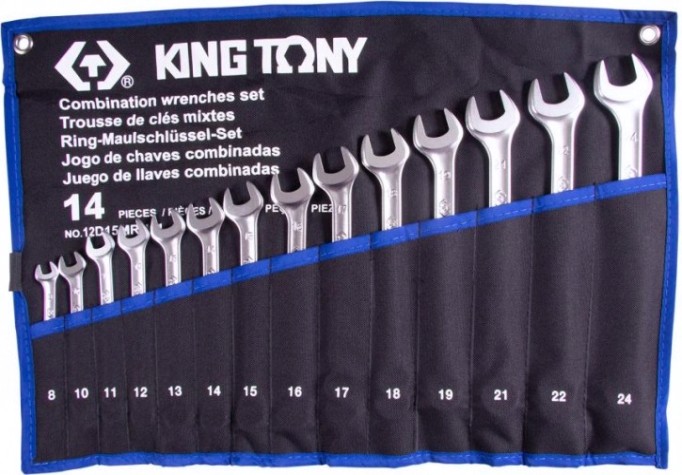 Набор комбинированных ключей KING TONY 8-24 мм чехол из теторона, 14 предметов [12D15MRN01]