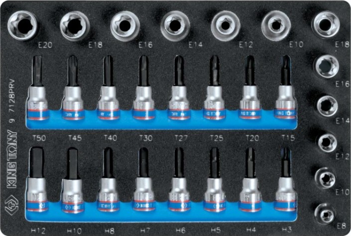 Набор насадок HEX, TORX KING TONY 28 предметов ложемент 9-7128PRV [9-7128PRV]