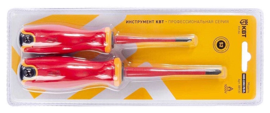 Набор отверток диэлектрических КВТ НИО-2202 PZ-FL СЛИМ [88930]