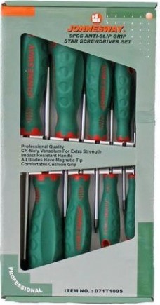 Набор отверток JONNESWAY D71T109S стержневых TORX® ANTI-SLIP GRIP, 9 предметов [048716]