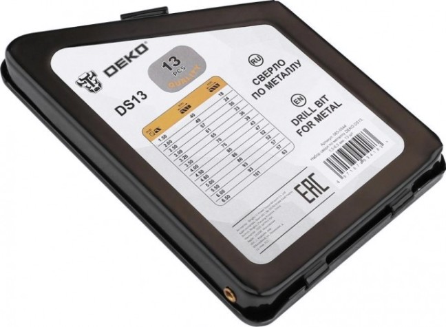 Набор сверл по металлу DEKO DS13 1,5-6,5 мм, 13 шт [065-0544]