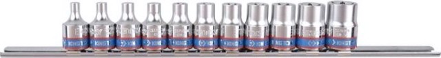Набор торцевых головок 3/8" TORX E-стандарт KING TONY 3121PR Е4 - Е18, 11 предметов