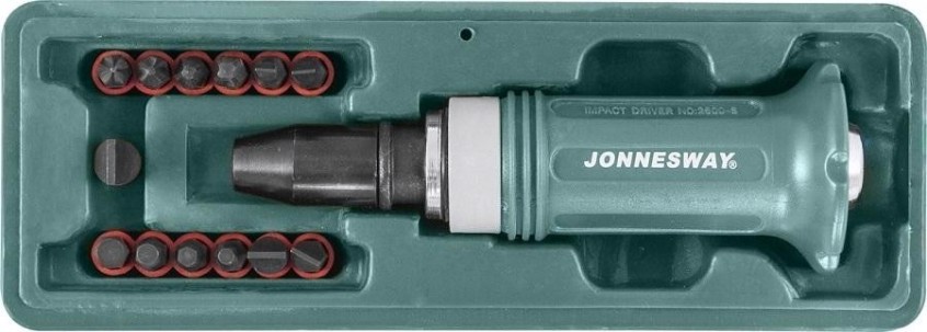 Отвертка ударная JONNESWAY AG010138 5,6,8,10,12мм PH# 1,2,3,4 Hex 4,5,6,8, 14 предмето [048302]