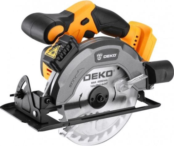 Пила циркулярная аккумуляторная DEKO DKCS20 2*3.0Ah 20в, 165мм [063-4024]