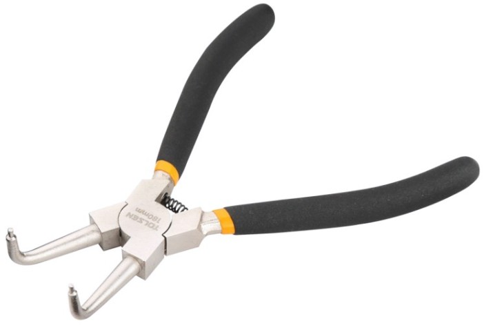 Съемник стопорных колец tolsen TT10093s 225 мм, загнутые, разжатие