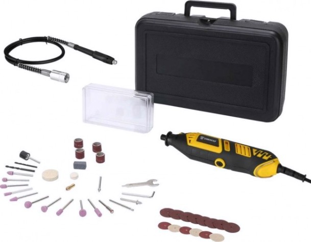 Шлифмашина прямая сетевая DEKO DKRT350E-LCD 43 tools + case (063-1413) [063-1413]