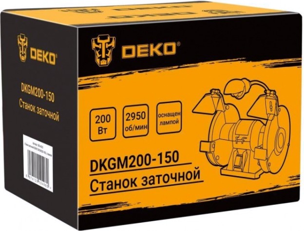 Станок заточной DEKO DKGM200-150 с лампой [063-4323]