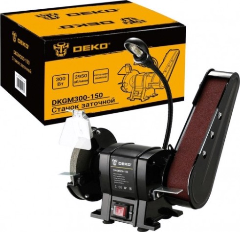Станок заточной DEKO DKGM300-150 с лампой [063-4325]