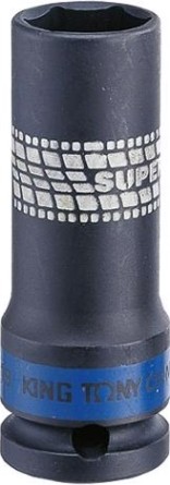 Ударная головка шестигранная с посадкой 1/2" KING TONY 441519М 19 мм глубокая, сверхтонкая [441519M]