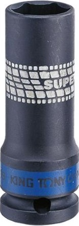Ударная головка шестигранная с посадкой 1/2" KING TONY 441521М 21 мм глубокая, сверхтонкая [441521M]