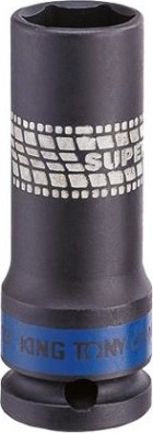 Ударная головка шестигранная с посадкой 1/2" KING TONY 441522М 22 мм глубокая, сверхтонкая [441522M]