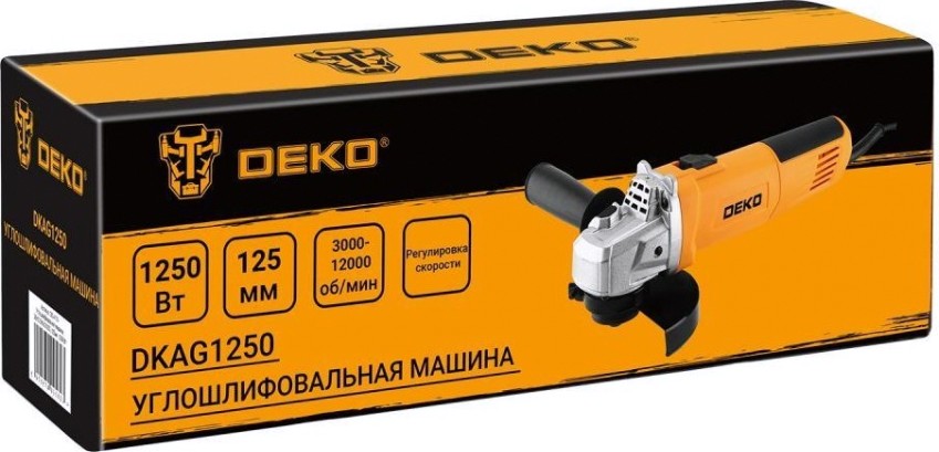 Угловая шлифмашина сетевая DEKO DKAG1250 [063-4174]