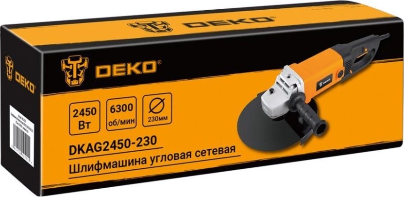 Угловая шлифмашина сетевая DEKO DKAG2450-230 плавный пуск [063-4328]