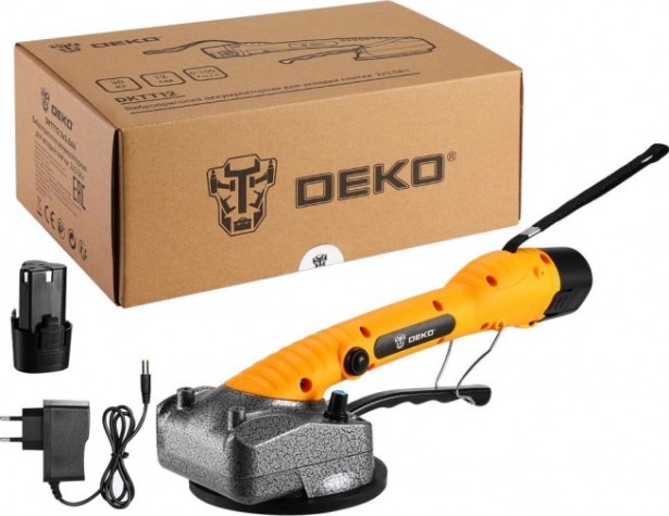 Виброприсоска аккумуляторная DEKO DKTT12 2x3.0Ah для укладки плитки [063-4417]