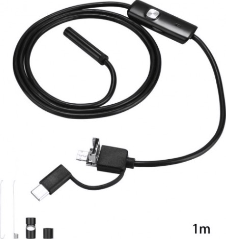 Видеоэндоскоп DEKO WEC-1 водонепроницаемый 1м (micro usb, usb, type-c) [065-0153]